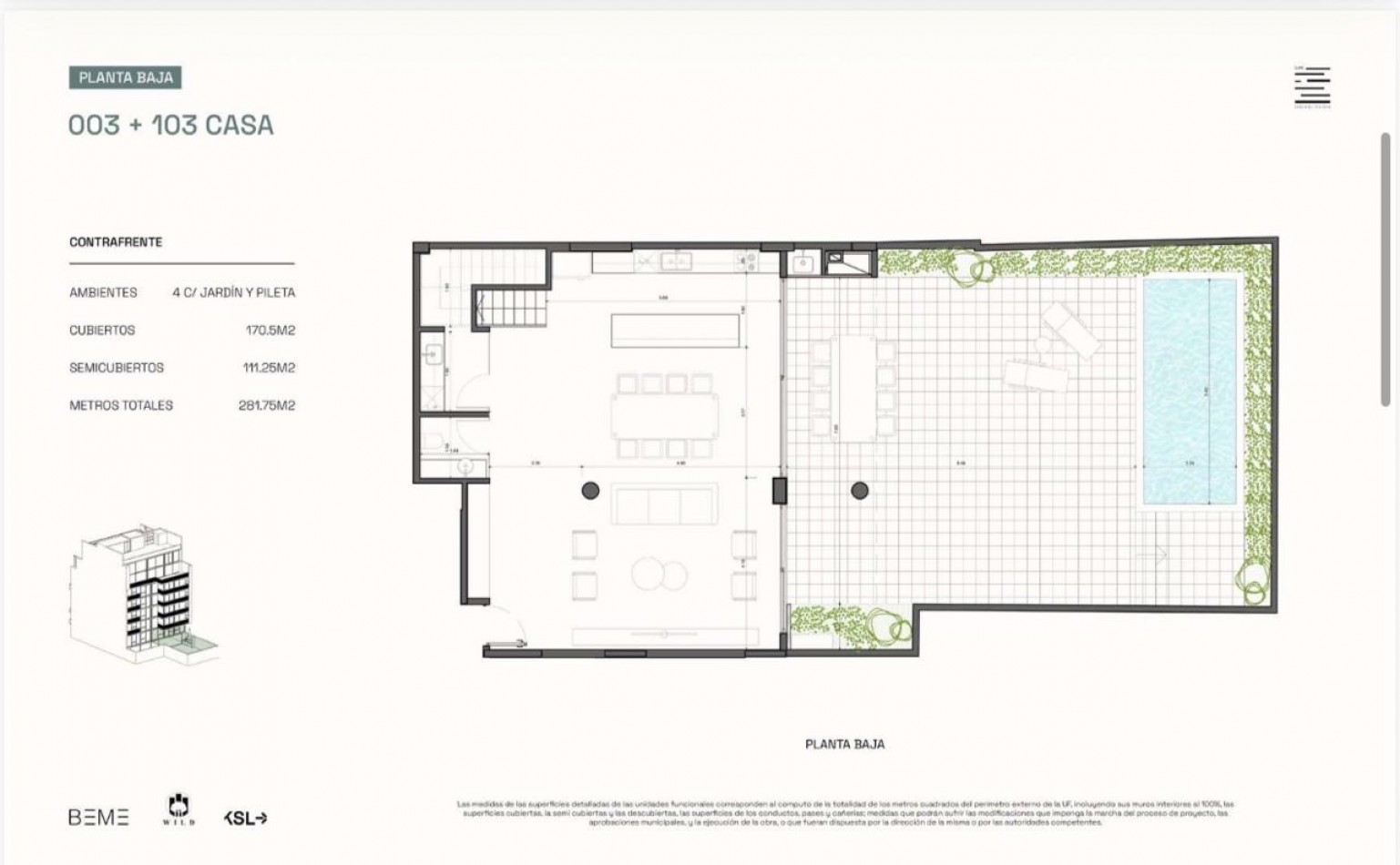 4 ambientes tipo casa con jardin y pileta en Saavedra