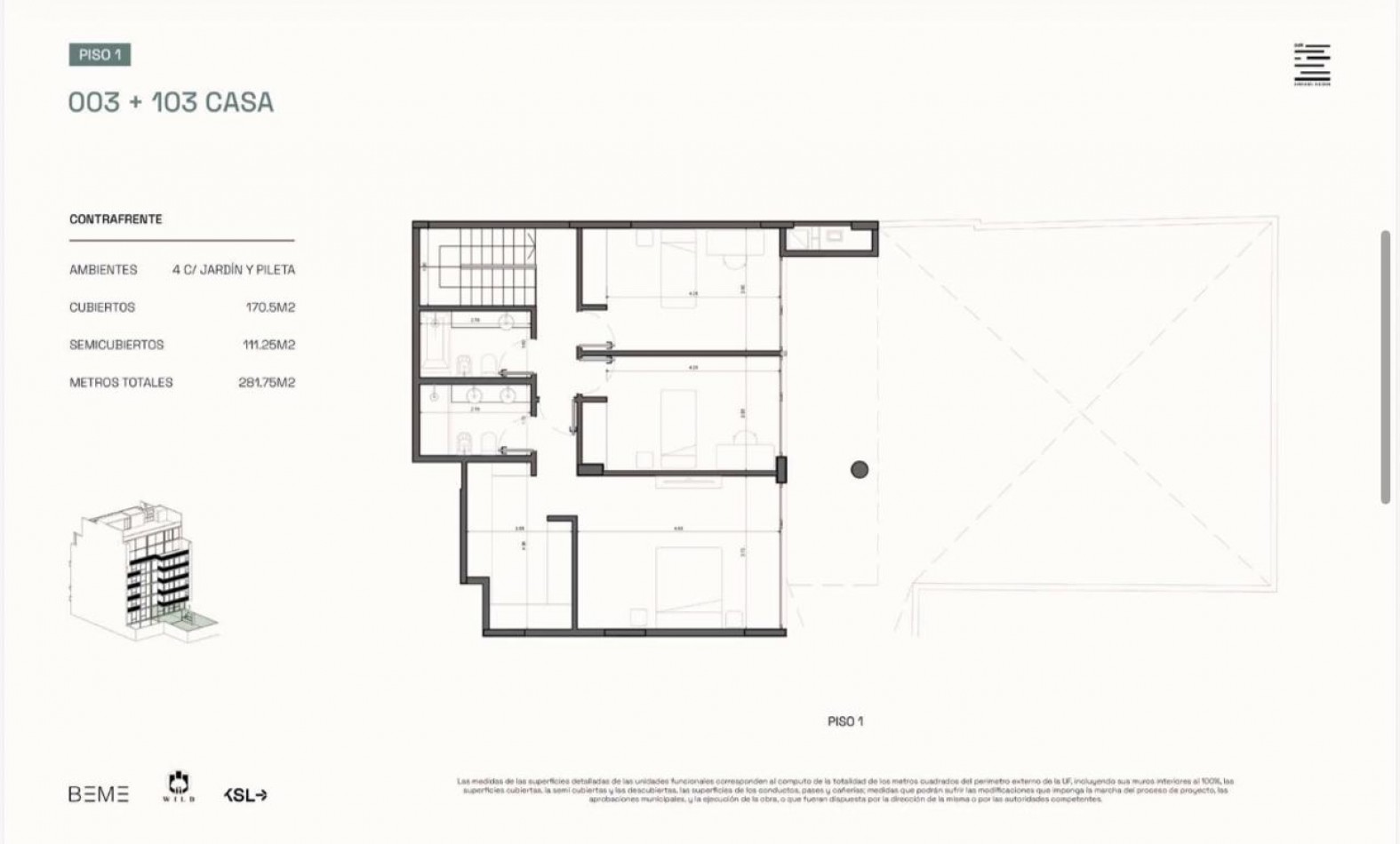 4 ambientes tipo casa con jardin y pileta en Saavedra