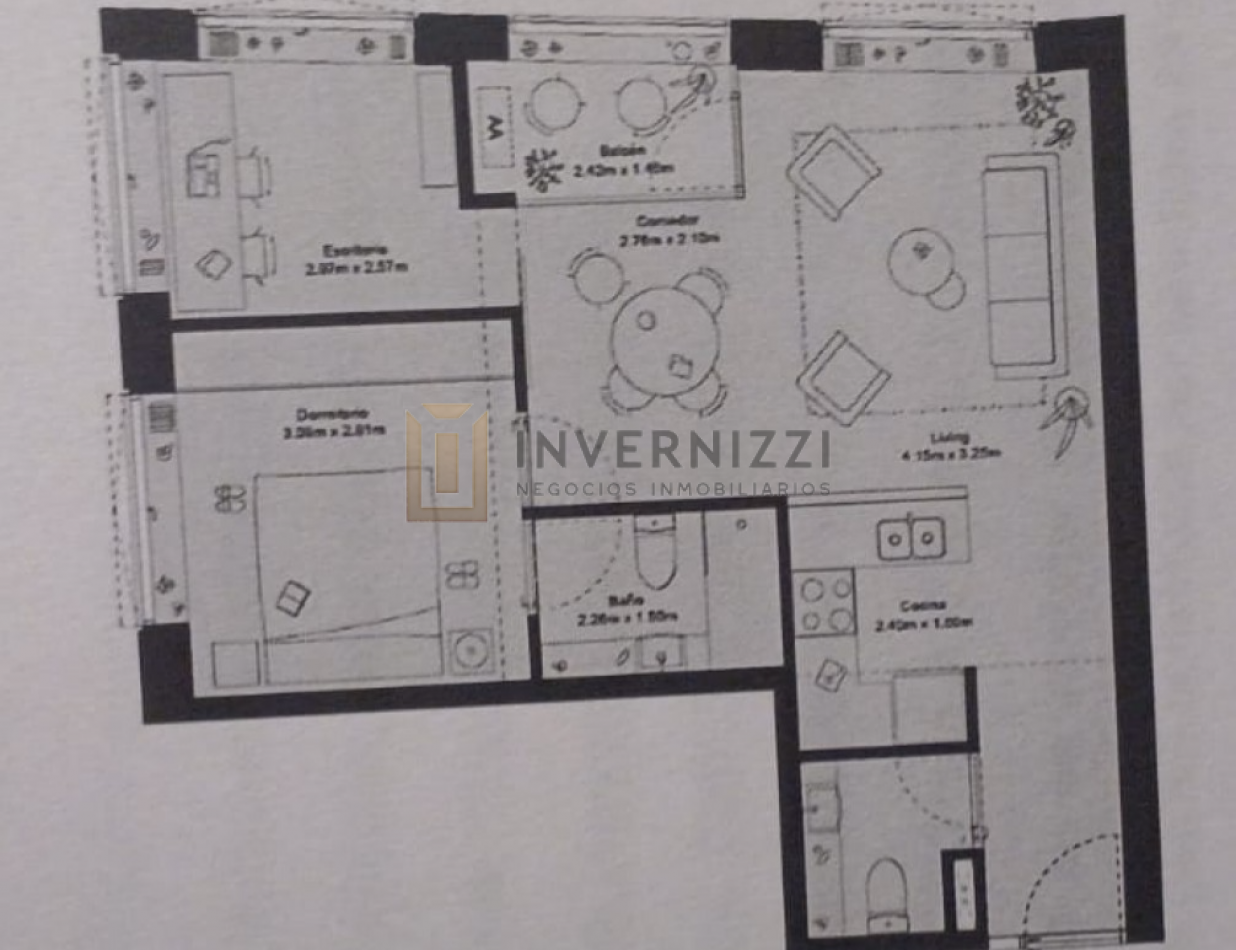 2 ambientes y medio a estrenar - Huergo 475