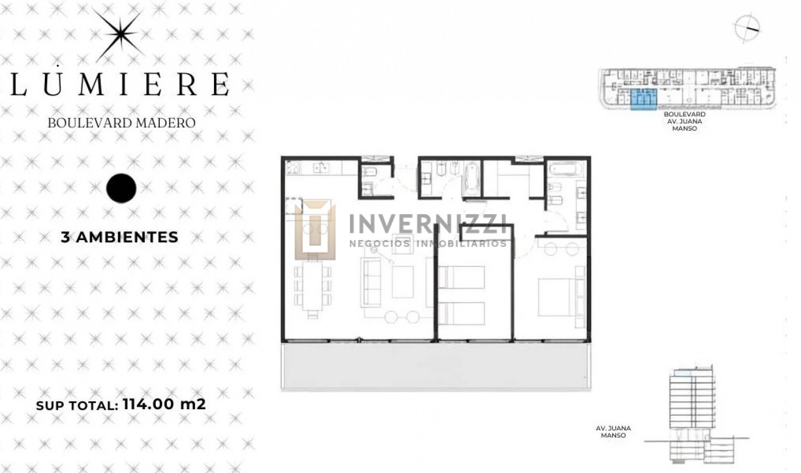 Alquiler Departamento 3 Ambientes con cochera en Lumiere Boulevard - A Estrenar!